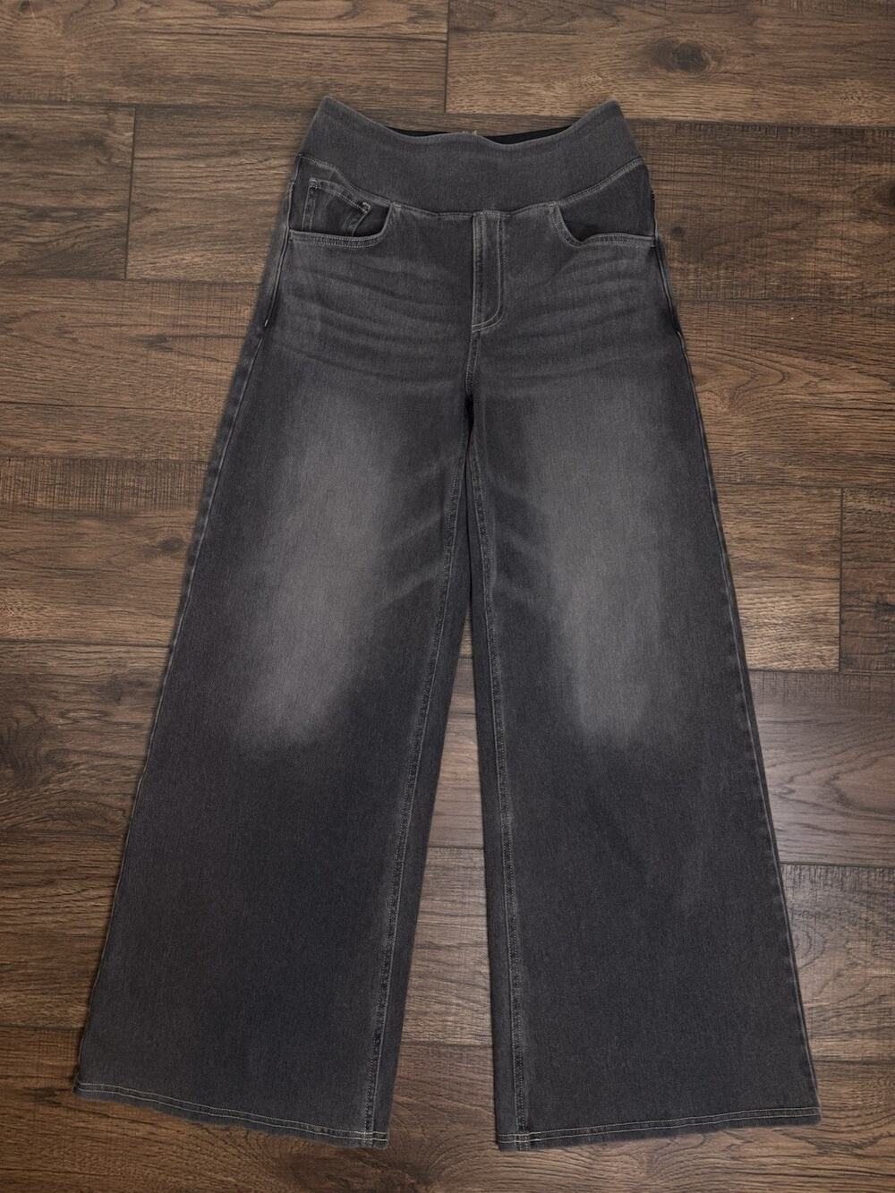 Halara Flex Mid Rise Draped Lyocell Washed Casual Baggy Wide Leg Jeans Gray Sz S